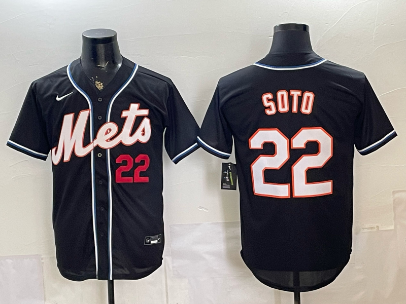 Men New York Mets #22 Soto black 2025 MLB Nike jersey 0528003